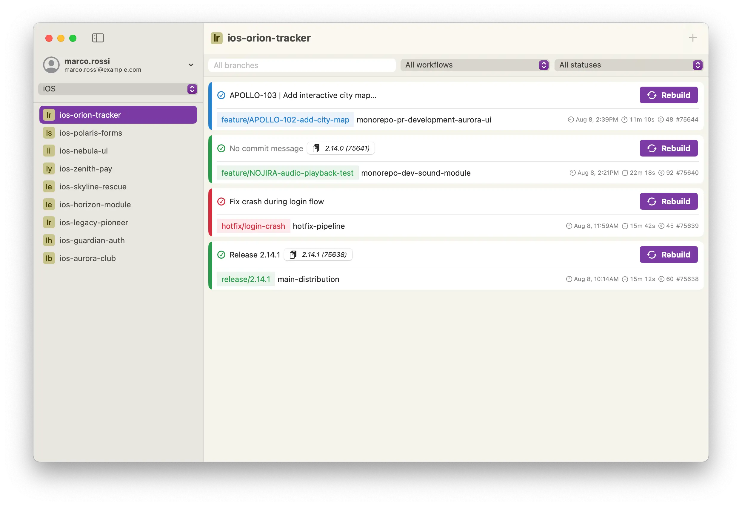Pipelines view (light)